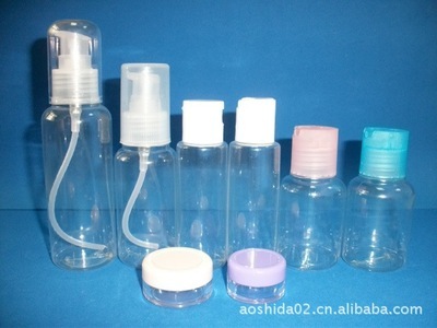【供应PVC旅行套装瓶 塑料瓶 化妆品塑料瓶 喷雾瓶 乳液瓶 套装瓶】价格,厂家,图片,化妆品包装,汕头市奥仕达塑料制品-